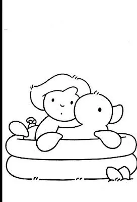 COLOREA TUS DIBUJOS: Niño jugando en Piscina