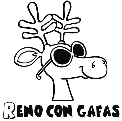 COLOREA TUS DIBUJOS: Reno con gafas para colorear