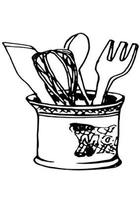 COLOREA TUS DIBUJOS: Set de utensilios de cocina para colorear