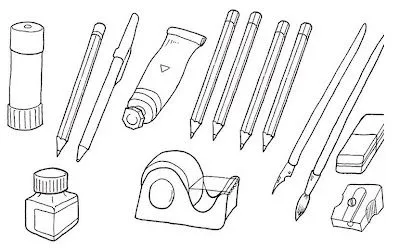 COLOREA TUS DIBUJOS: Útiles escolares para colorear y pintar