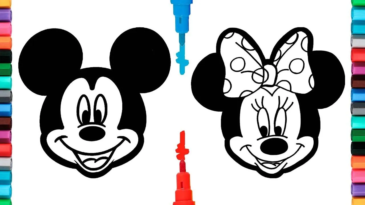 Colorea a MICKEY y MINNIE 