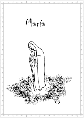 Colorea la Virgen María