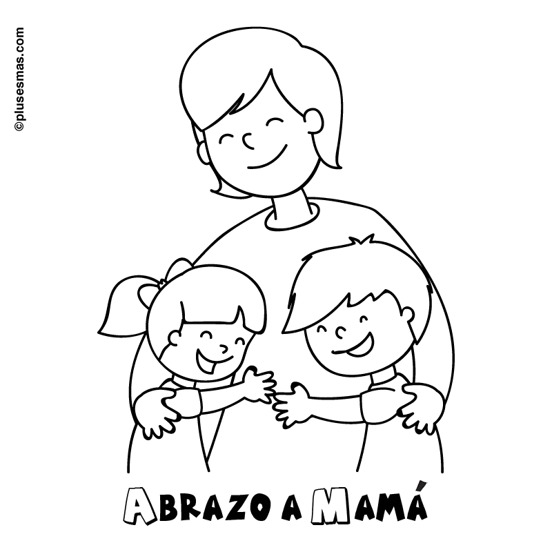 Colorear abrazo a mamá