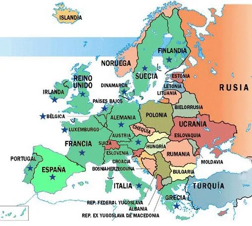 COLOREAR Y APRENDER MAPAS DE EUROPA PARA IMPRIMIR