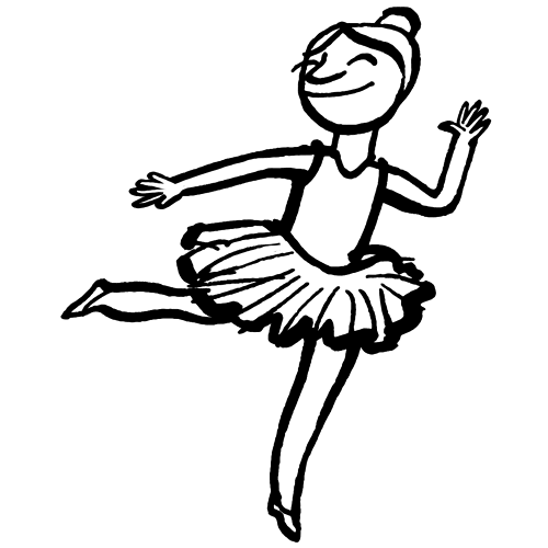 Colorear a una bailarina. Colorear con niños. Ocio en casa. Plusesmas.