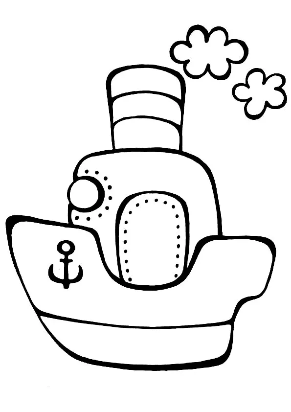 Colorear barco de vapor | Dibujos para colorear