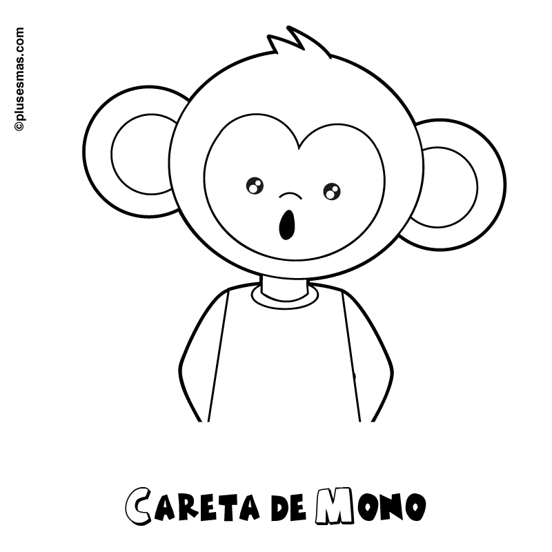 Colorear una careta de mono. Colorear con niños. Ocio en casa ...