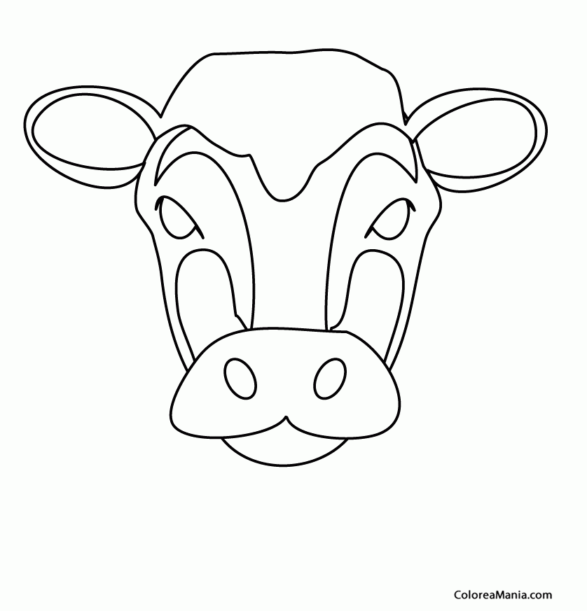 Colorear Careta de Vaca (Máscara. Careta. Antifaz ), dibujo para colorear  gratis