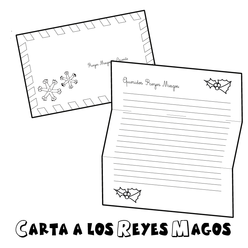 Colorear carta a los Reyes Magos. Colorear con niños. Ocio en casa ...