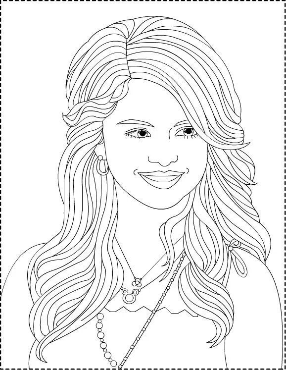 PARA COLOREAR: COLOREAR A SELENA GÓMEZ