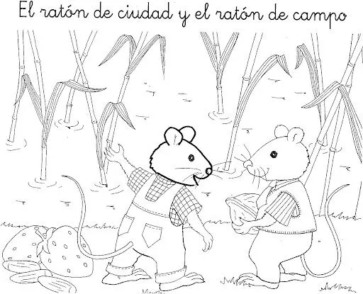 COLOREAR CUENTO RATON DE LA CIUDAD Y RATON DE CAMPO