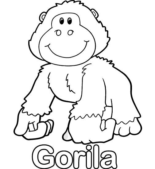 colorear-dibujo-de-gorila.gif 505×550 píxeles | Dibujos para ...