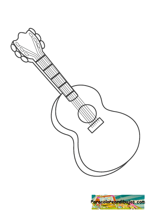 Colorear dibujo de guitarra | Colorear dibujos