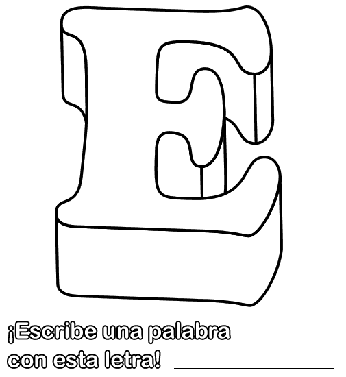 Colorear dibujo de Letra E | Dibujos infantiles gratis | Vivajuegos