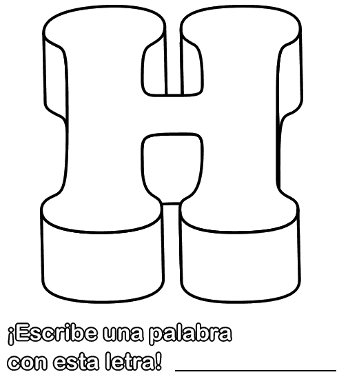 Colorear dibujo de Letra H | Dibujos infantiles gratis | Vivajuegos