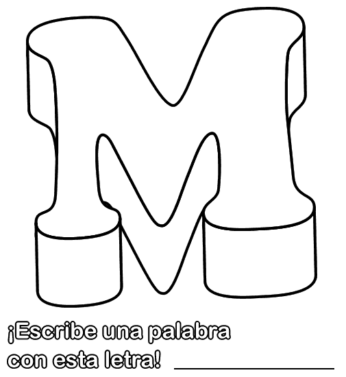 Colorear dibujo de Letra M | Dibujos infantiles gratis | Vivajuegos