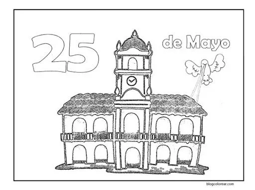 colorear dibujos 25 de Mayo Argentina | Colorear