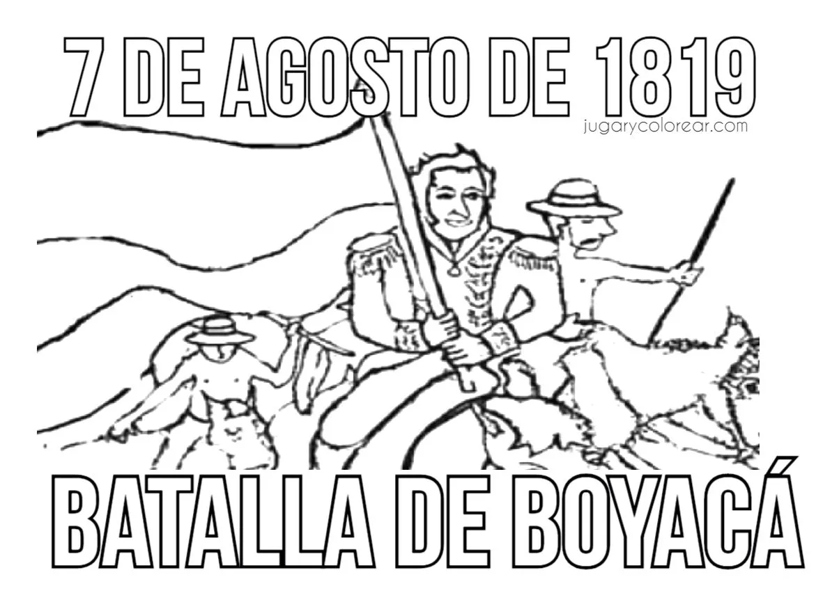 Colorear dibujos Batalla de Boyacá, Colombia - Jugar y Colorear