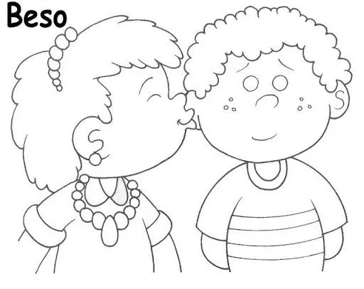 COLOREAR DIBUJOS DE BESOS