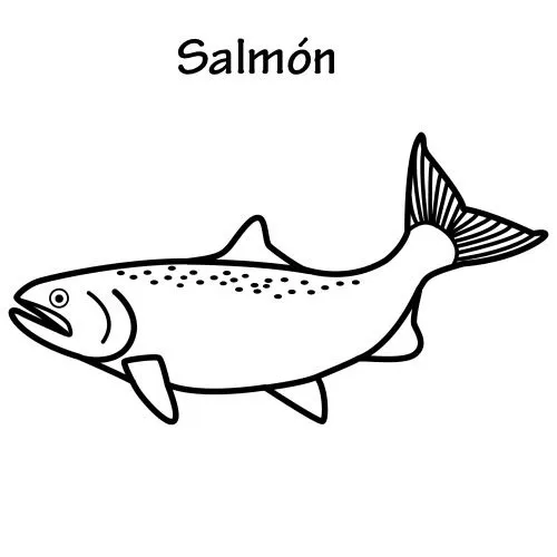 DIBUJOS DE SALMONES PARA COLOREAR | Dibujos para colorear