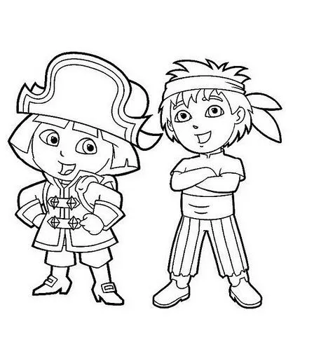 COLOREAR DIBUJOS DORA EXPLORADORA:DORA Y DIEGO PIRATAS : COSAS ...