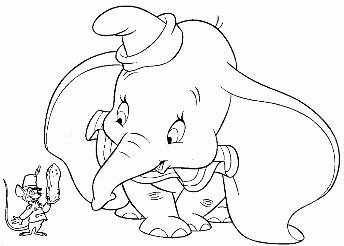  ... para colorear. Dibujos infantiles de Dumbo y Timoty. Colorear Dumbo