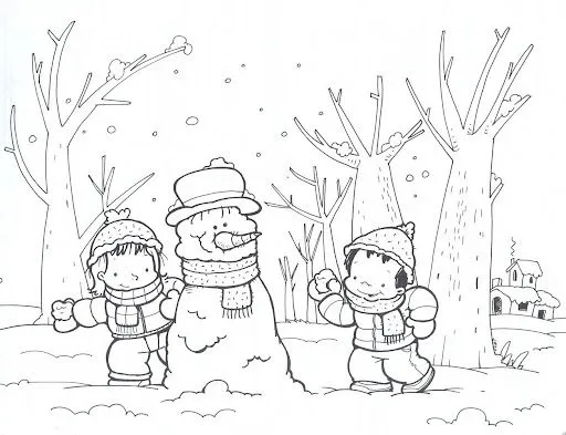 COLOREAR DIBUJOS DEL INVIERNO | infantil 2.0