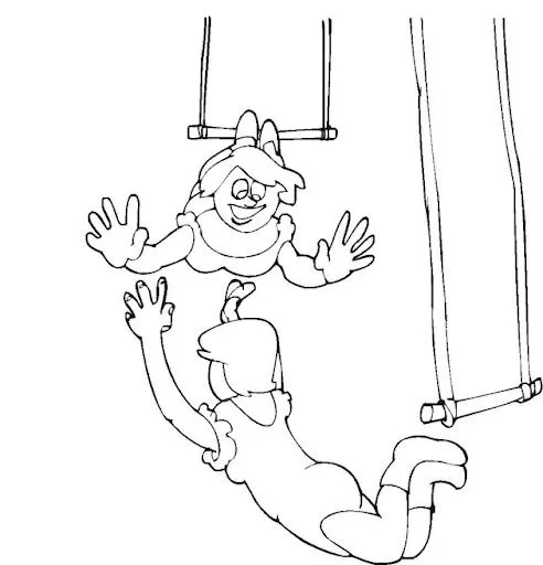 COLOREAR DIBUJOS DE TRAPECISTAS