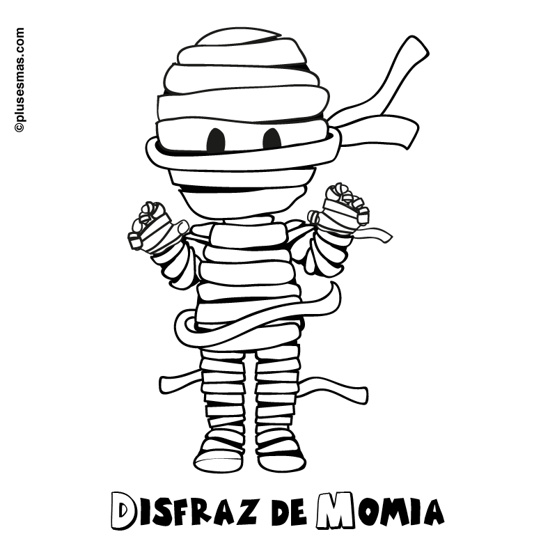 Colorear un disfraz de momia. Colorear con niños. Ocio en casa ...
