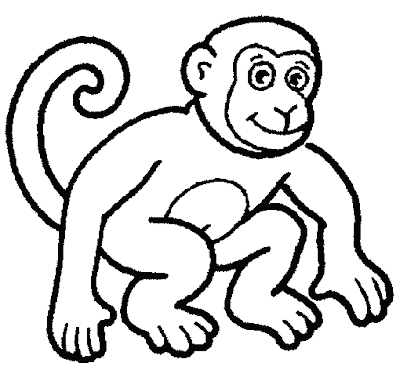 Colorear es Divertido: Colorear Mono - Dibujos de Animales
