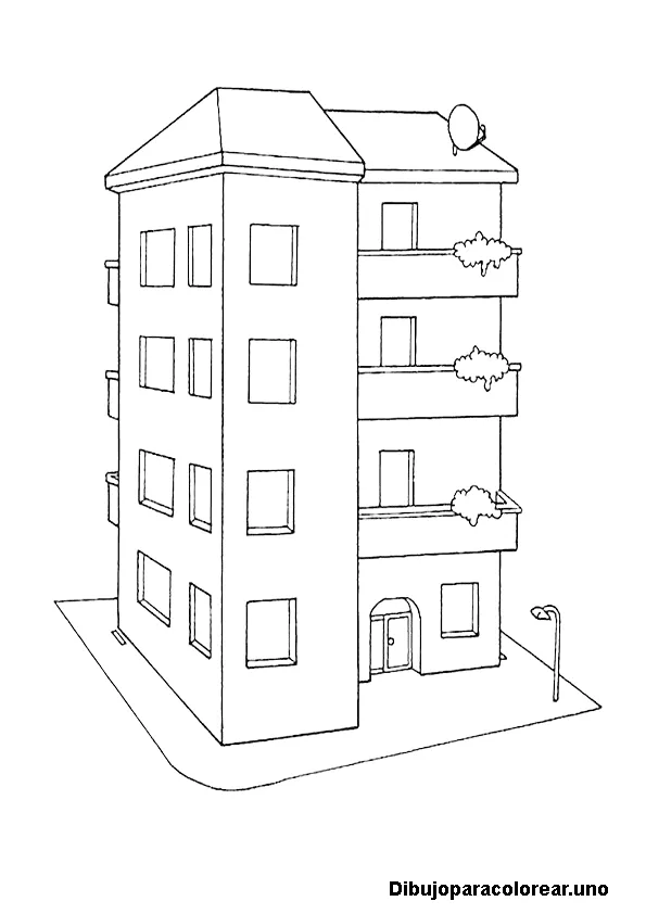 Colorear edificio | Dibujos para colorear