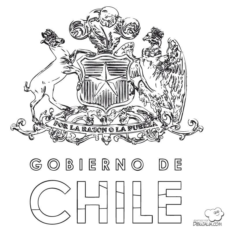 Colorear escudo del gobierno de chile | Dibujos para Colorear Gratis