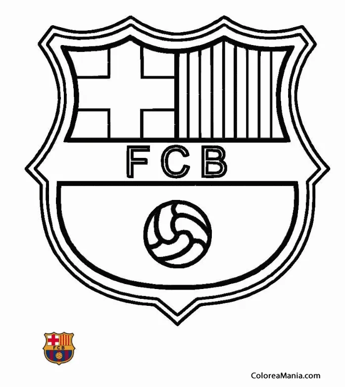 Colorear F. C. Barcelona. Barça (Escudos equipos de Fútbol), dibujo para  colorear gratis