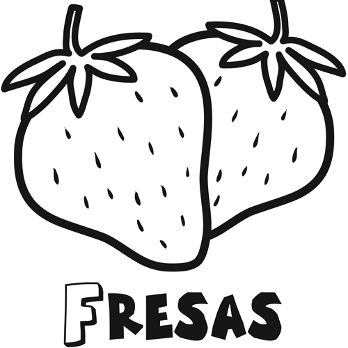 Colorear unas fresas. Colorear con niños. Ocio en casa. Plusesmas.