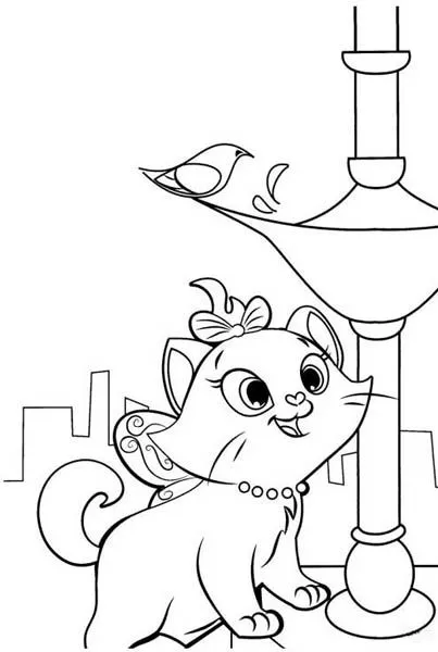 Gatita Marie. Dibujos para colorear ~ Rayito de Colores