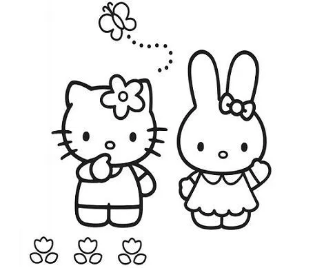 5 Dibujos de Hello Kitty para colorear