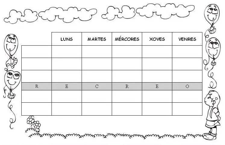 Colorear horario - Imagui