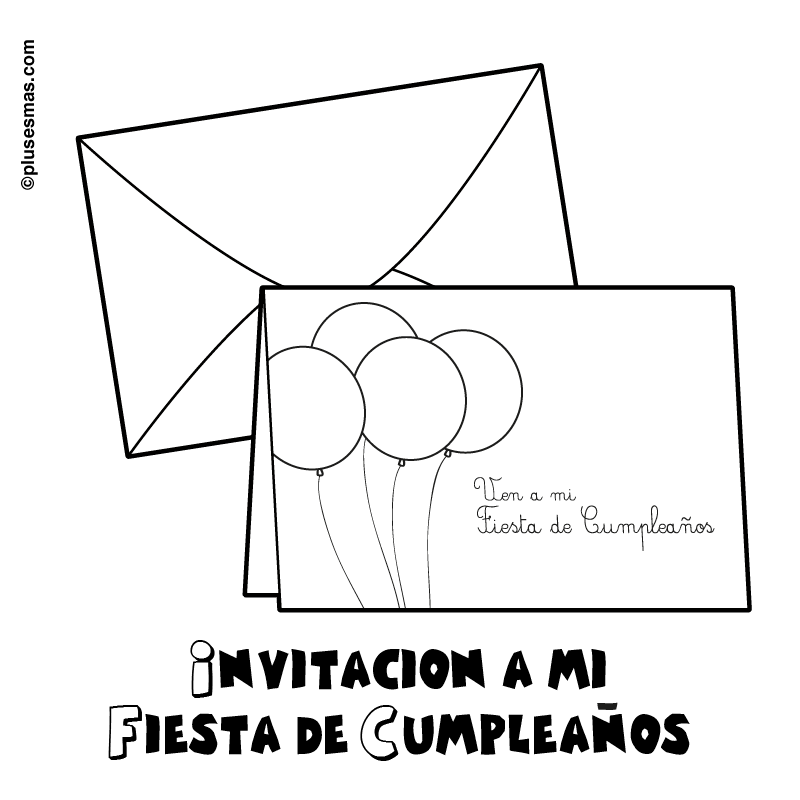 Colorear invitación de cumpleaños. Colorear con niños. Ocio en ...