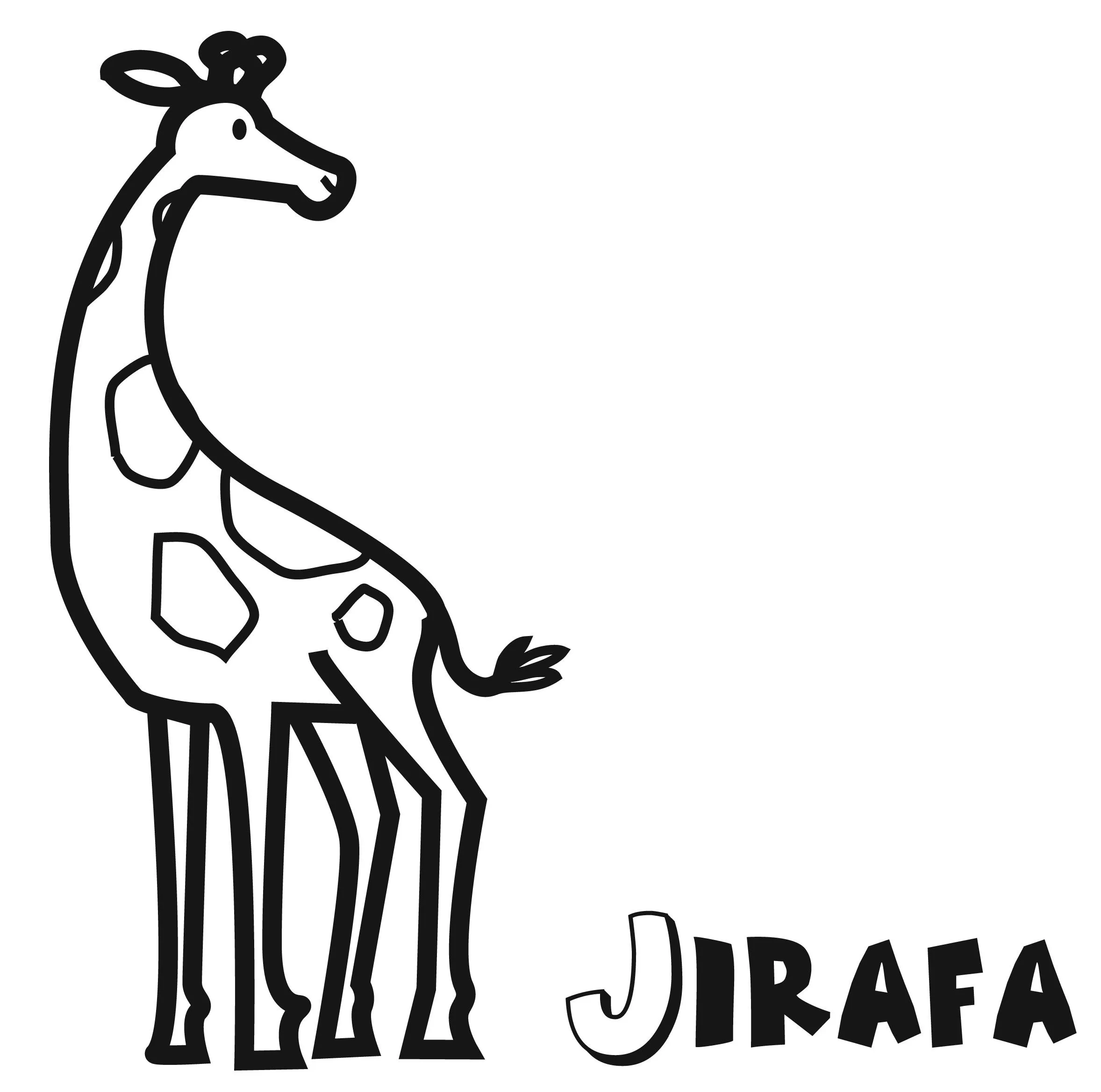 Colorear la jirafa. Colorear con niños. Plusesmas.com