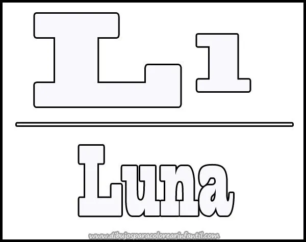 Colorear Lamina con Letras: Letra L ~ Dibujos para Colorear Infantil