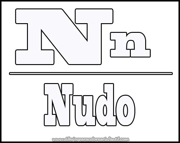 Colorear Lamina con Letras: Letra N ~ Dibujos para Colorear Infantil