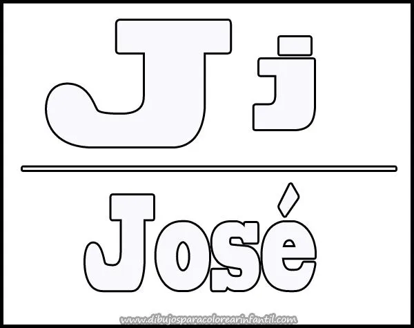 Colorear Lamina con Letras: Letra J ~ Dibujos para Colorear Infantil
