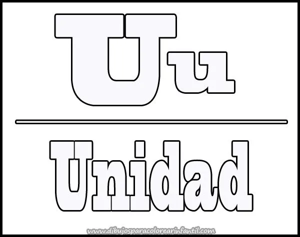 Colorear Lamina con Letras: Letra U ~ Dibujos para Colorear Infantil