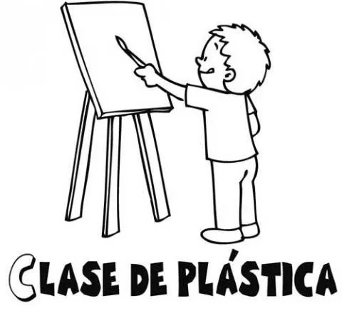 para colorear de un niño pintando un cuadro