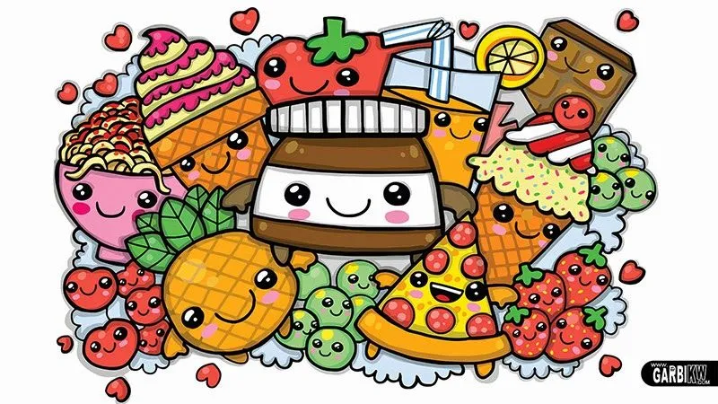 Colorear una Nutella y comida Kawaii - Graffiti por Garbi KW ...