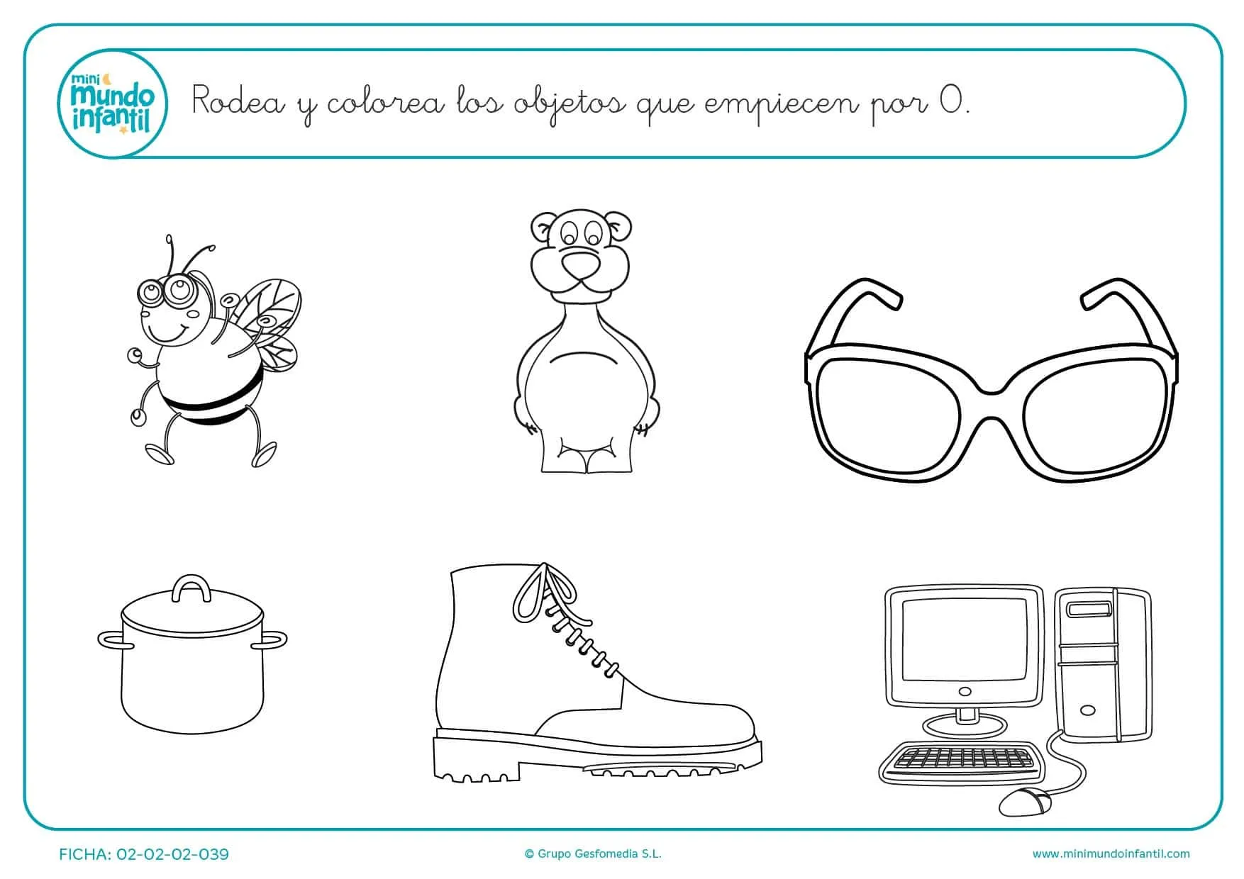 Colorear los objetos que empiezan por O