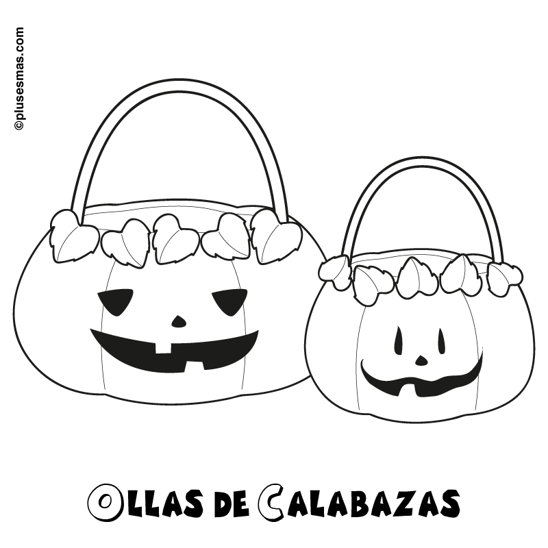 Colorear ollas de calabazas para Halloween. Colorear con niños ...