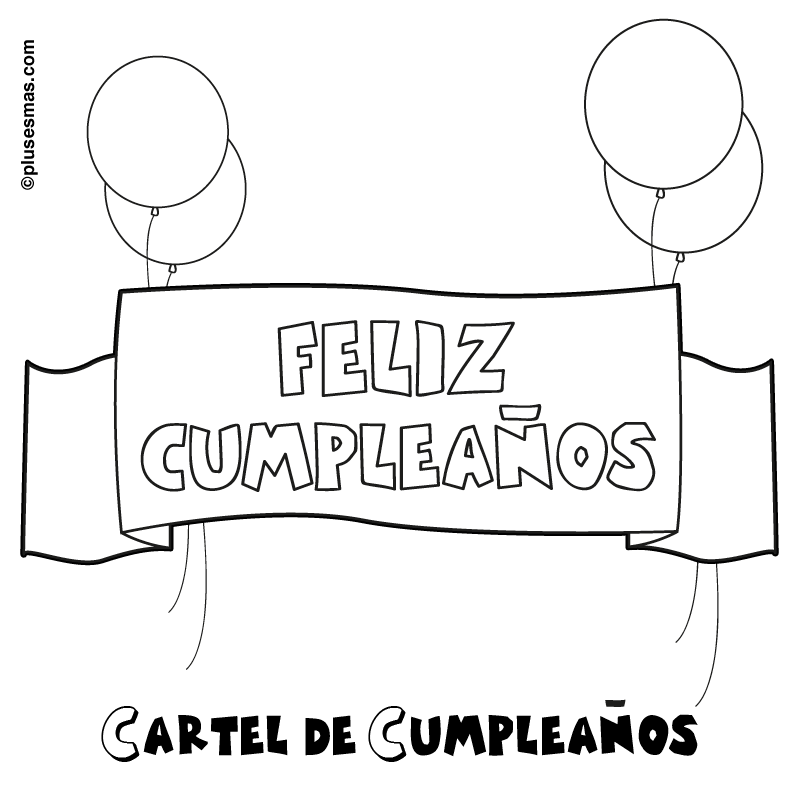 Colorear pancarta de Feliz Cumpleaños. Colorear con niños. Ocio en ...