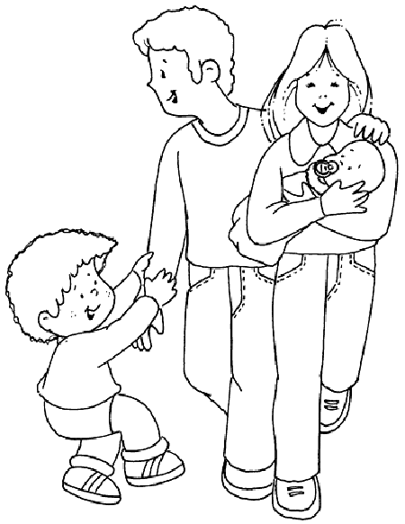 DIBUJOS PARA COLOREAR PINTAR: DIBUJOS DE LA FAMILIA PARA COLOREAR ...