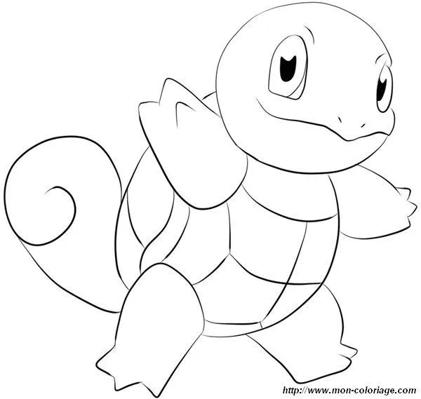 Colorear Pokémon, dibujo tortuga squirtle